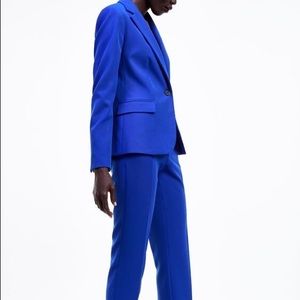 Zara cobalt suit pantsuit blazer pants 2019